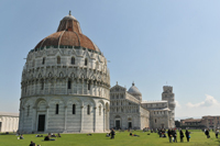 Battistero di San Giovanni, Duomo di Santa Maria Assunta, Torre Pendente på Piazza Miracoli, april 2010